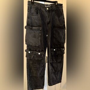 Womens Black Cargo Pants medium
